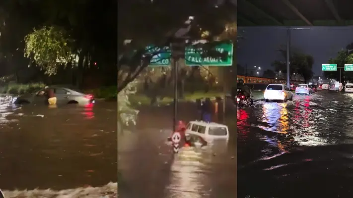 VIDEOS / CDMX bajo el agua otra vez: lluvias provocan caos vial y suspensión de transporte