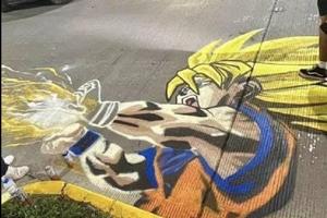 México Mágico: Artistas convierten mancha de pintura en el asfalto en obra de arte de Dragon Ball