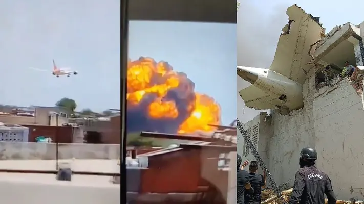 VIDEOS: Avión con 242 personas cae en la India; no hay sobrevivientes