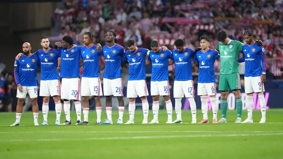 Jugadores de Manchester United en el partido contra Atlético de Madrid en Champions League | AP