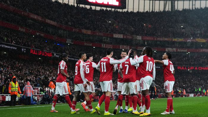 Arsenal festejando ante el Wigan en la cuarta ronda de la FA Cup l AP
