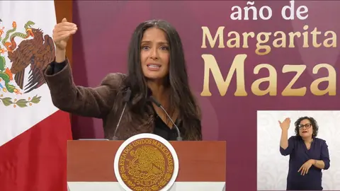 Salma Hayek destacó la importancia de impulsar al talento audiovisual mexicano. / X: @Claudiashein