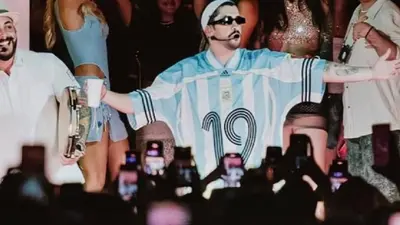 ¡Inaudito! Bad Bunny cambia letra de canción en pleno concierto en Argentina por Messi
