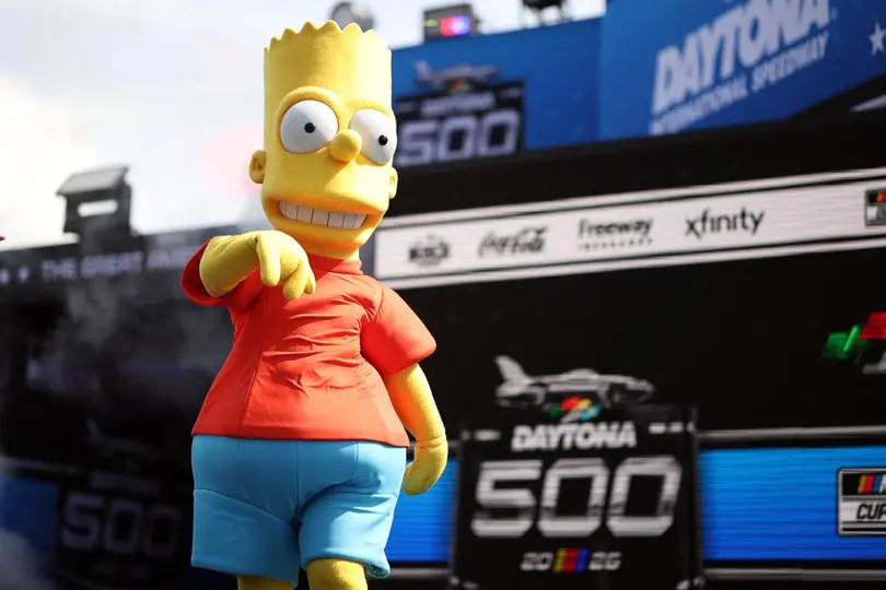 Bart Simpson en el Daytona International Speedway | AFP