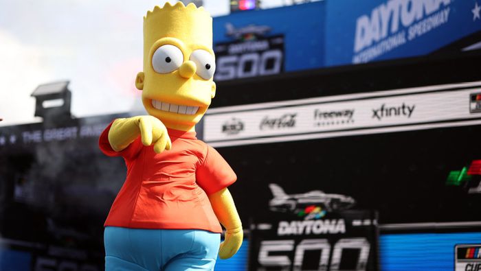 Bart Simpson en el Daytona International Speedway | AFP