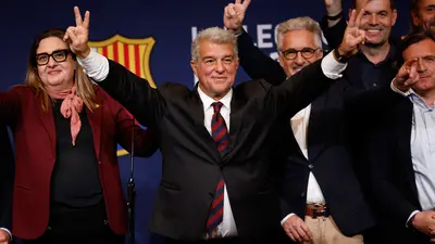 Joan Laporta festeja con bailecito su triunfo en las elecciones para presidente del Barcelona