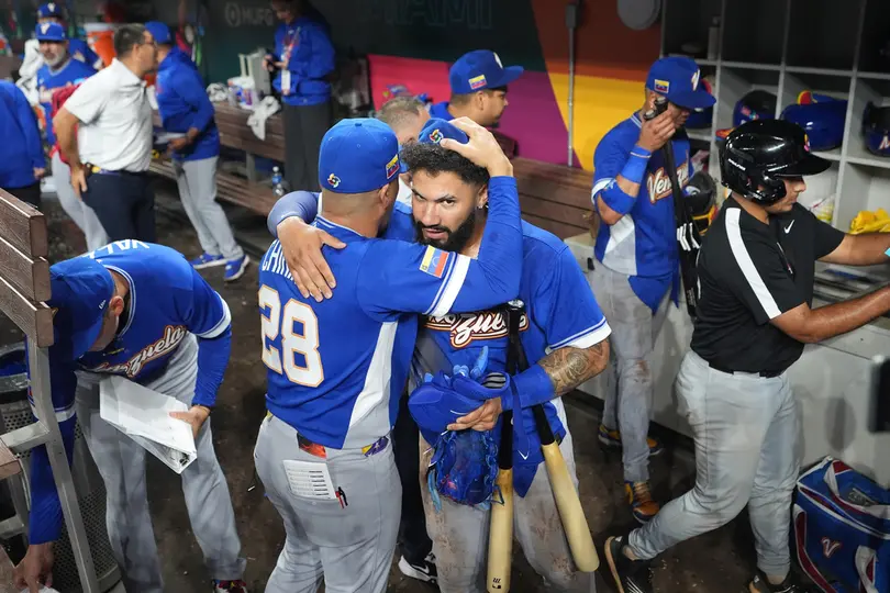 Dogout de Venezuela en lo Cuartos de Final del Clásico Mundial I AP