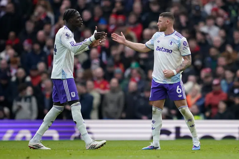 Amadou Onana y Ross Barkley celebrando el gol de Aston Villa en Premier League I AP