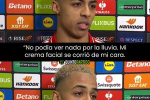 Hutchinson ‘recrimina’ a la lluvia tras derrota en partido de la Europa League: “Mi crema facial se corrió de mi cara”