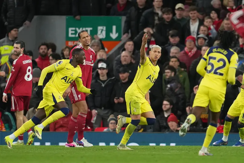 Richarlison en el Liverpool vs. Tottenham Hotspur, compromiso de la Premier League | AP