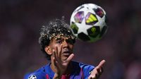 Lamine Yamal en el partido de Barcelona contra Atlético de Madrid en Champions League | AP