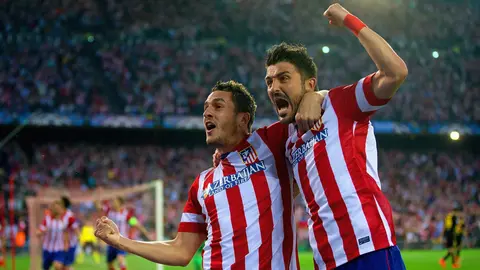 Koke y David Villa festejando el pase a Semis en 2014 | Google