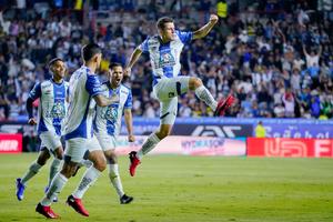 Oussama Idrissi en festejo en el partido de Semifinal entre Pachuca y Pumas en el Clausura 2026 de la Liga MX | IMAGO 7