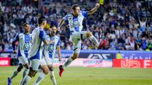 Oussama Idrissi en festejo en el partido de Semifinal entre Pachuca y Pumas en el Clausura 2026 de la Liga MX | IMAGO 7