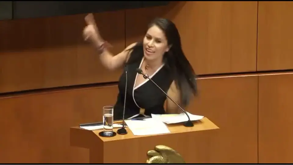 La senadora Simey Olvera estaba criticando a la oposición por no tener memoria histórica / Especial