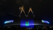 Panorámica del Estadio BBVA en la presentación de marca del Mundial 2026 | MEXSPORT
