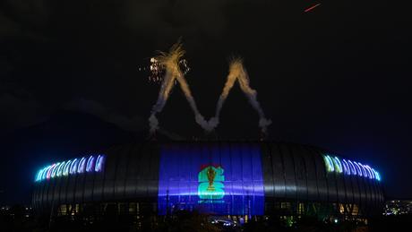 Panorámica del Estadio BBVA en la presentación de marca del Mundial 2026 | MEXSPORT