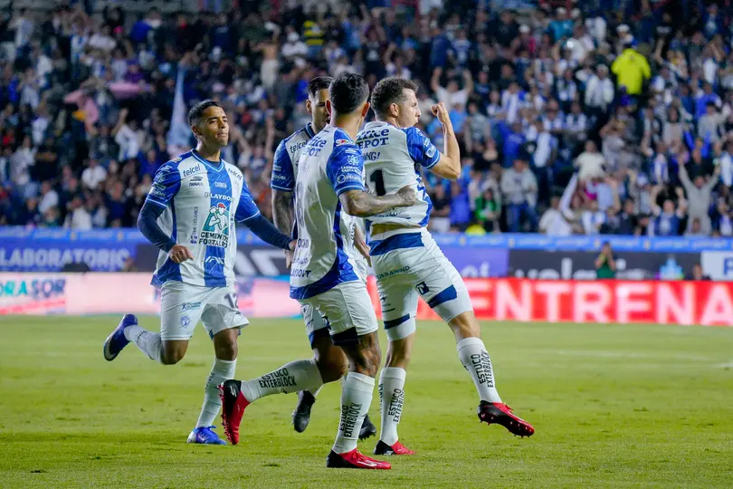 Oussama Idrissi en festejo en el partido de Semifinal entre Pachuca y Pumas en el Clausura 2026 de la Liga MX | IMAGO 7