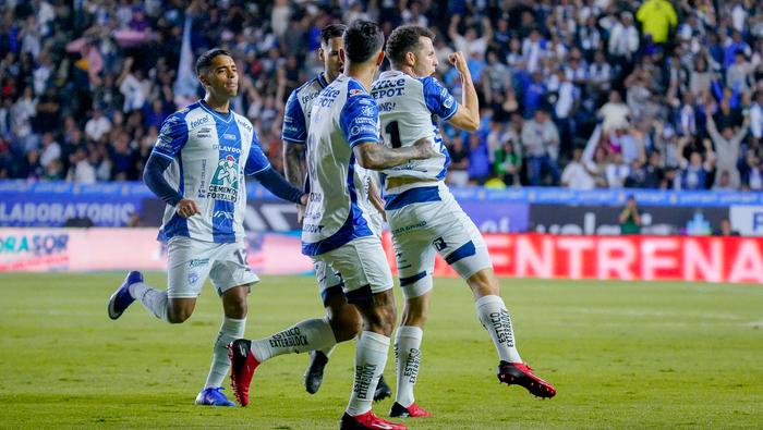 Oussama Idrissi en festejo en el partido de Semifinal entre Pachuca y Pumas en el Clausura 2026 de la Liga MX | IMAGO 7