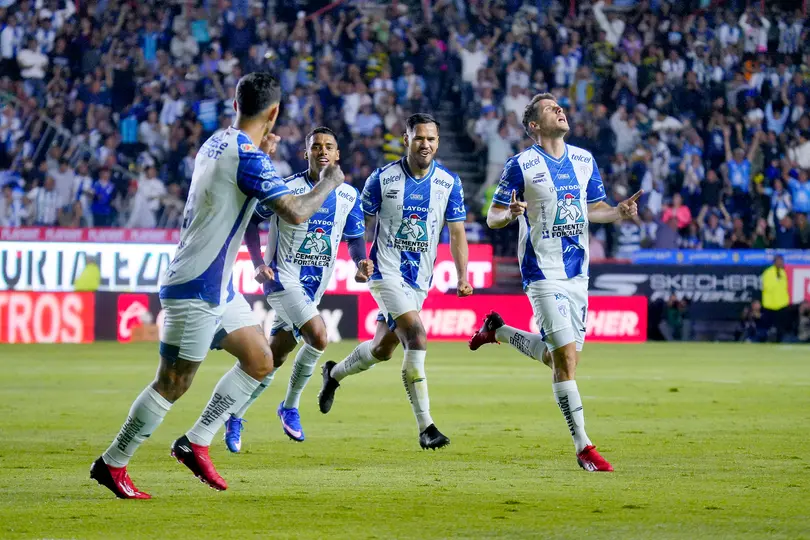 Oussama Idrissi en festejo en el partido de Semifinal entre Pachuca y Pumas en el Clausura 2026 de la Liga MX | IMAGO 7