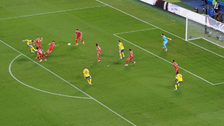 Jugadores de Suecia y Túnez en el partido de Fase de Grupos| CARLOS PONCE