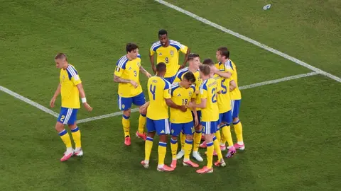 Jugadores de Suecia celebrando gol ante Túnez | CARLOS PONCE