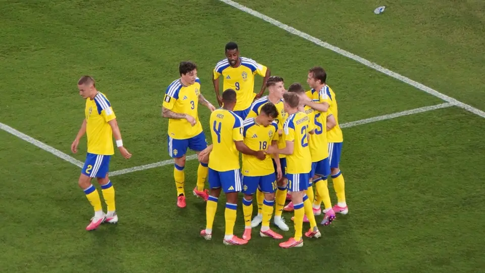Jugadores de Suecia celebrando gol ante Túnez | CARLOS PONCE