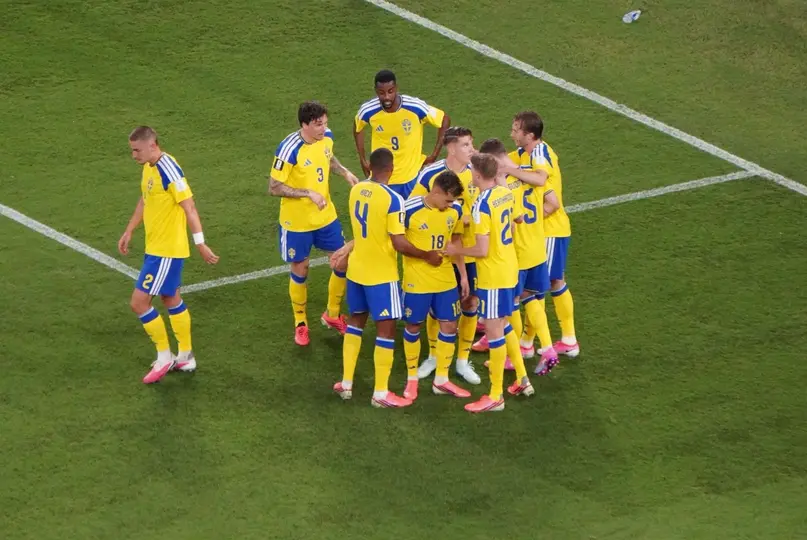 Jugadores de Suecia celebrando gol ante Túnez | CARLOS PONCE