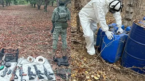Durante la captura de "El 24" se aseguró armamento y vehículos particulares / @SSPC