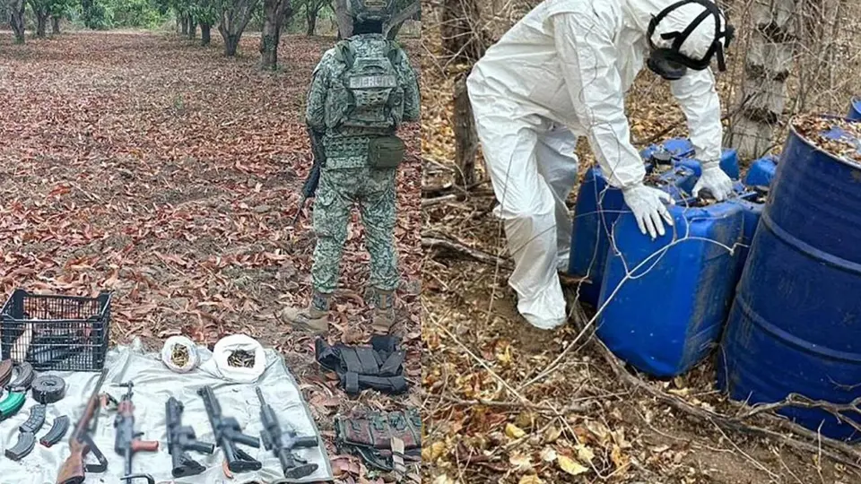 Durante la captura de "El 24" se aseguró armamento y vehículos particulares / @SSPC