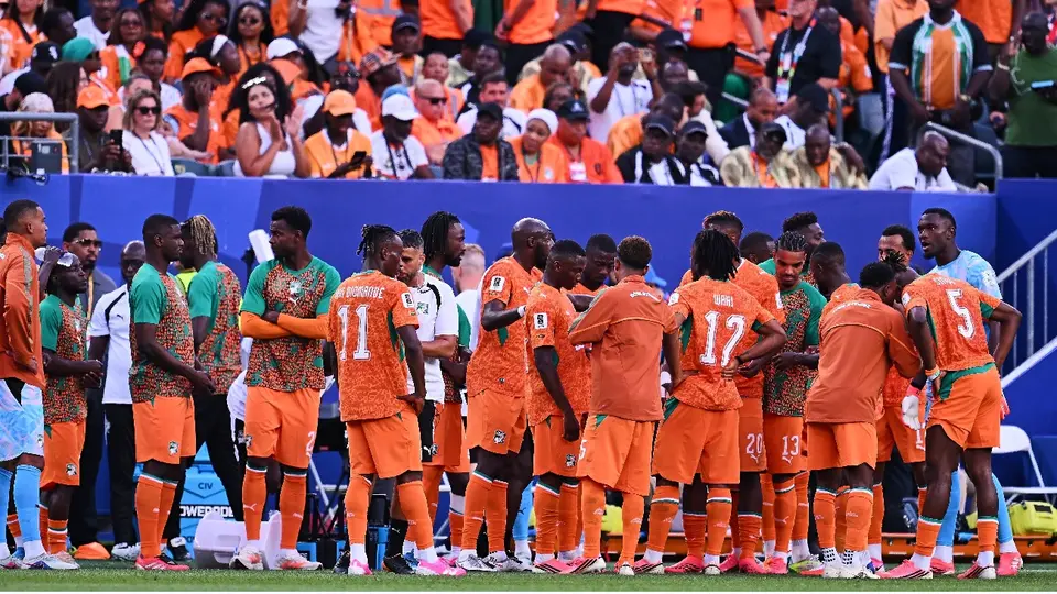 Jugadores de Costa de Marfil durante el juego ante Ecuador del Mundial | MEXSPORT