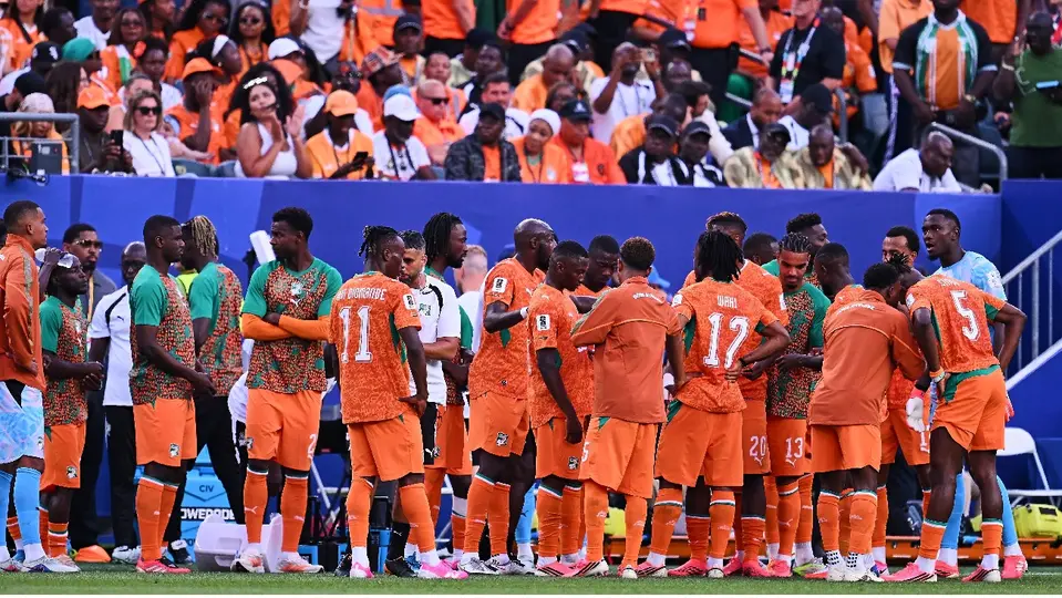 Jugadores de Costa de Marfil durante el juego ante Ecuador del Mundial | MEXSPORT