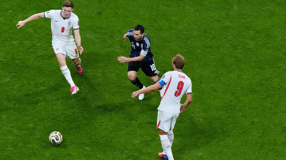 Messi en el partido de Argentina contra Inglaterra | AP