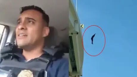 VIDEO: Policía se quita la vida al lanzarse de un puente; antes grabó un emotivo mensaje