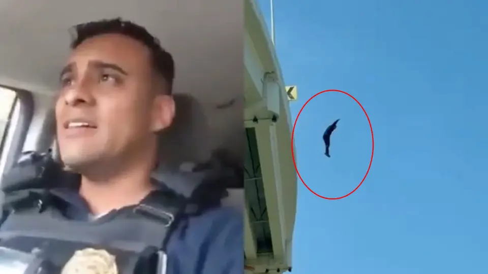 VIDEO: Policía se quita la vida al lanzarse de un puente; antes grabó un emotivo mensaje