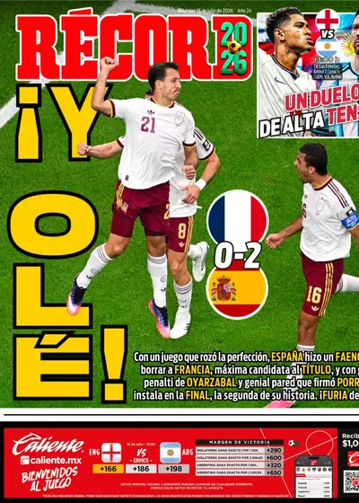 Portada RÉCORD 15 julio 2026