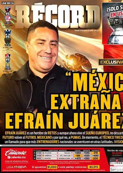 Portada RÉCORD 15 de agosto de 2026