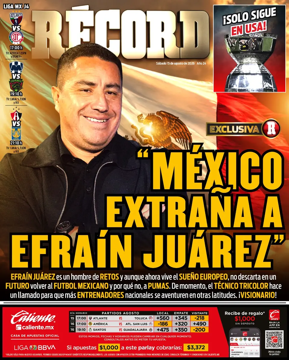 Portada RÉCORD 15 de agosto de 2026