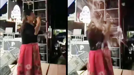 VIDEO: Cantante recibe brutal botellazo en el rostro durante concierto