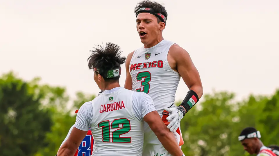 México celebra un TD en flag football | FMFA