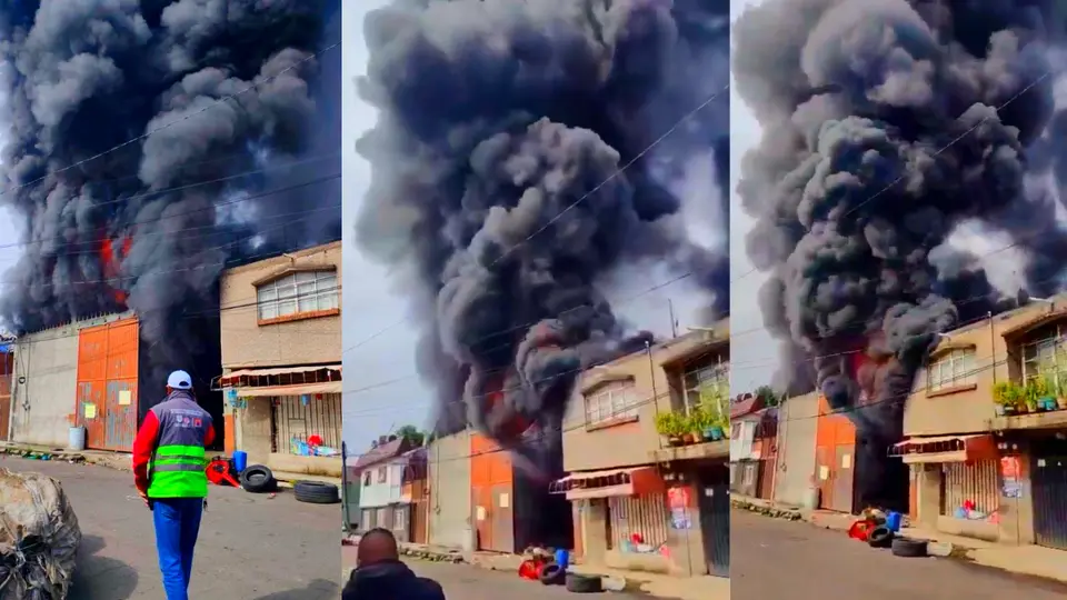 VIDEO: Fuerte incendio consume bodega recicladora en Iztapalapa; piden evitar la zona