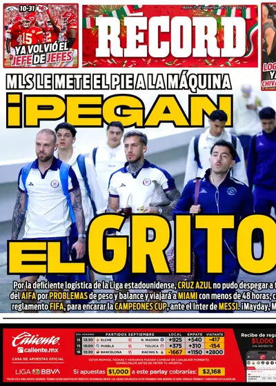 Portada RÉCORD 15 de septiembre de 2026