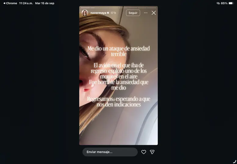 Uno de los motores del avión presentó una falla durante el trayecto./@mayanazor