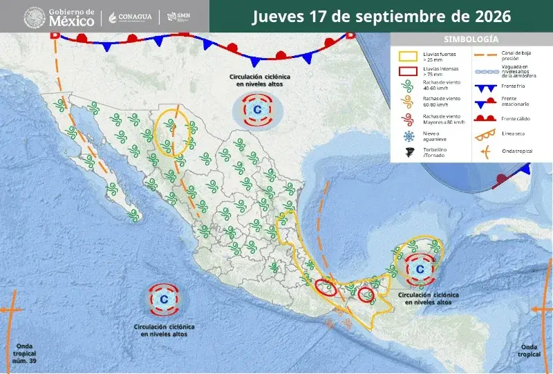 Zonas serranas de varios estados tendrán temperaturas de 0 a 5 grados Celsius./SMN