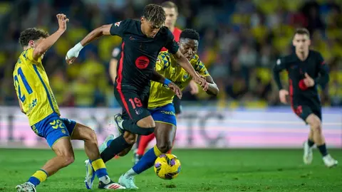 Lamine Yamal muestra como quedó su pie tras partido ante Las Palmas