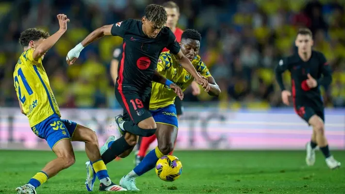 Lamine Yamal muestra como quedó su pie tras partido ante Las Palmas