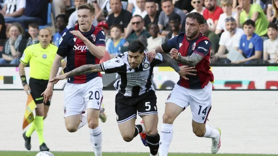 Bologna empata con Udinese y sale de puestos de Champions League en la Serie A