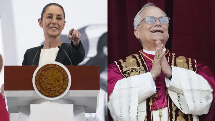 Claudia Sheinbaum y la Iglesia mexicana felicitan al Papa León XIV por su elección