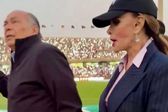 Antonio Pérez, papá de Checo, y Lucía Méndez asisten juntos al partido Pumas vs Rayados