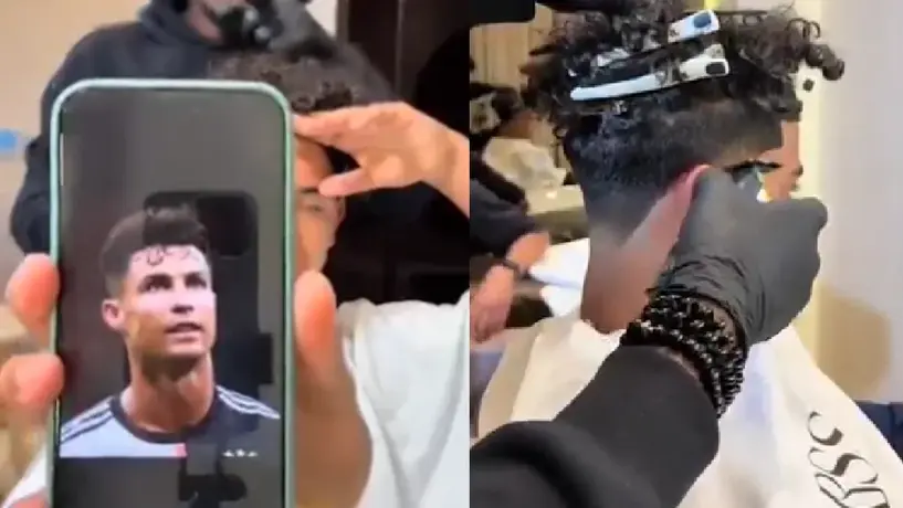 Hijo de Cristiano Ronaldo levanta revuelo por imitar peinado de su papá